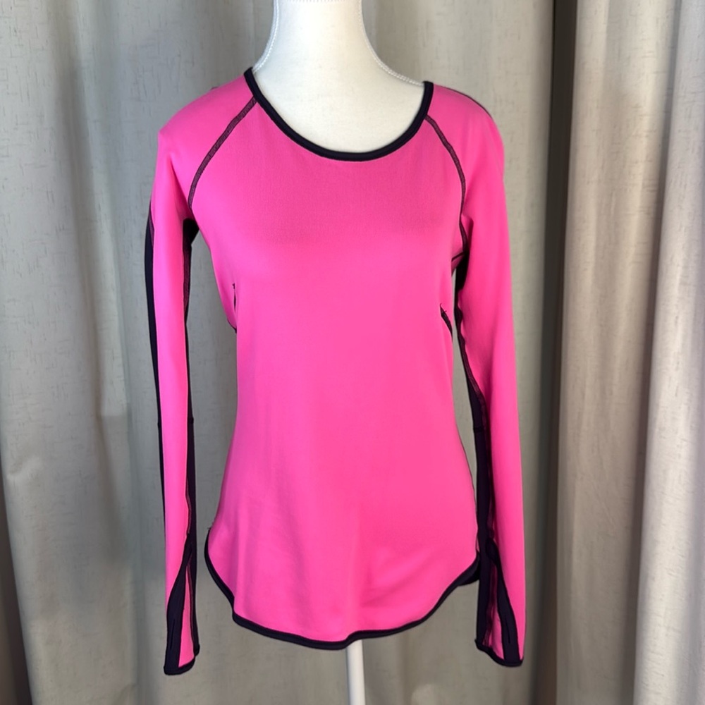 Lululemon Rulu Blue and Pink Women's Long Sleeve Top Size 4 Reversible - Picture 1 of 6